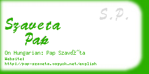 szaveta pap business card